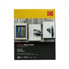 KODAK - Papel Fotográfico Tamaño Carta 180 Gr X 25 Para Impresora De Inyección