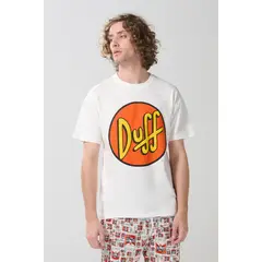 KOAJ - Camiseta manga corta crema con arte de Los Simpson Hombre