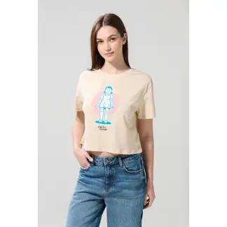 KOAJ - Camiseta crop top kaki con arte de Squid Game Mujer