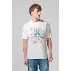 KOAJ - Camiseta manga corta con estampado en frente para hombr Hombre