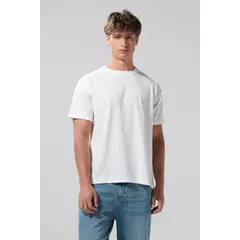 KOAJ - Camiseta en algodón unicolor con manga corta y costura Hombre
