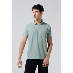KOAJ - Camiseta polo unicolor con texturas y cuello V Hombre