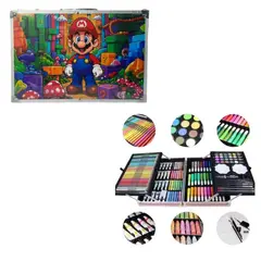 SHUNGA - Set De Arte Infantil En Maletín Metálico Rígido Con Artículos De Dibujo Pintura Y Manualidades