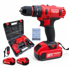 PROTOOL - Taladro Percutor Inalámbrico 10mm 48v + Accesorios