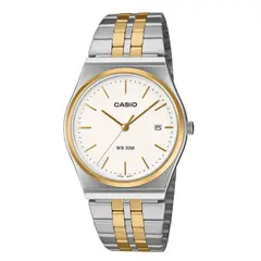 CASIO - Reloj Para Hombre Moderno MTP-B145SG-7AVDF Bicolor Esfera Blanca