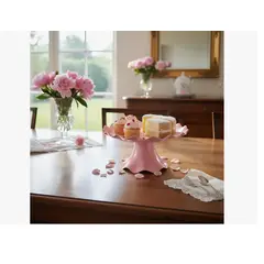 INFANTILES CAJUROMIX - Base Ondulada Con Pedestal Para Torta Ponqué-repostería Rosa