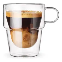BIGCENTER - Vaso Doble Fondo Para Café Te Chocolate Con Capacidad 250 Ml Agua