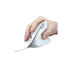 TRUST - Mouse Verto Alámbrico Diseño Vertical Blanco