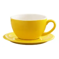 BIGCENTER - Pocillo Y Plato Cerámico Diseño Elegante Alta Calidad 180 Ml