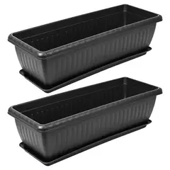ENERGY PLUS - Set x2 Matera Rectangular con Plato 55cm para Jardín y Hogar