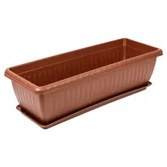 ENERGY PLUS - Set x4 Matera Rectangular con Plato 55cm para Jardín y Hogar