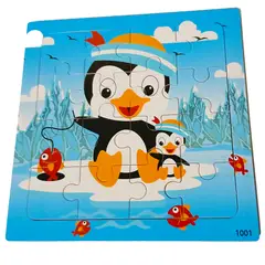 GENERICO - Super Rompecabezas Madera Animales Diseño De Pingüino X 16 Piezas Para Niños