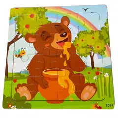 GENERICO - Super Rompecabezas Madera Animales Diseño De Oso X 16 Piezas Para Niños