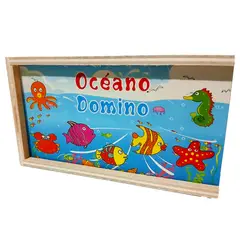 GENERICO - Domino Madera Infantil Animales Del Mar Juego Didáctico Para Niño