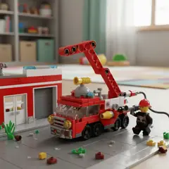 GENERICO - Camion Bomberos 6 En 1 Bloques Construcción 142 Piezas Juguete Armable Educativo Niños Rompecabezas