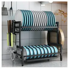 OTRAS MARCAS - Escurridor Organizador De Platos Y Utensilios 2 Niveles - Secaplatos