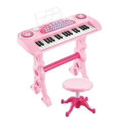 GENERICO - Piano Infantil 37 Teclas Con Silla/Micrófono – Rosa FullGan