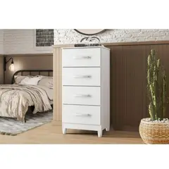 AKIVOY - COMODA MOBI 4 CAJONES COLOR BLANCO