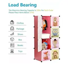 GENERICO - Closet Armario 8 Cubos – Organizador Modular Infantil