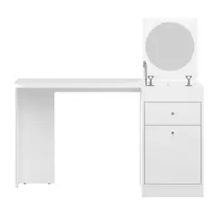 GENERICO - Tocador Blanco con Espejo Y Cajon tipo Escritorio 2 en 1