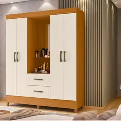 GENERICO - Closet Armario Mobi 4 Puertas con Espejo OFF WHITE