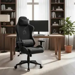 GENERICO - Silla Gamer Gris Negro en Paño Pro Giratoria Reclinable 180º Hiroto