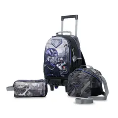 TOTTO - Combo X Morral Ruedas Lonchera Cartuchera Helmet Racer