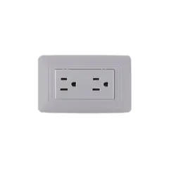 MERCURY - Tomacorriente Doble Polo a Tierra Blanco