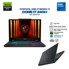 MSI - Portátil Gamer CYBORG 17" 144Hz / Core i7-240H / RTX 5050 8GB / RAM 32GB / SSD 1TB