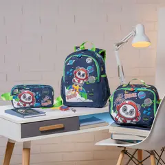 TOTTO - Combo Escolar Morral Panda Space + Lonchera y Cartuchera