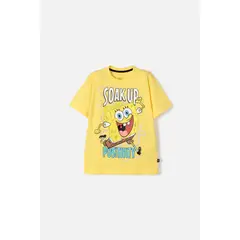 NICKELODEON - Camiseta de Bob Esponja manga corta amarillo para niño