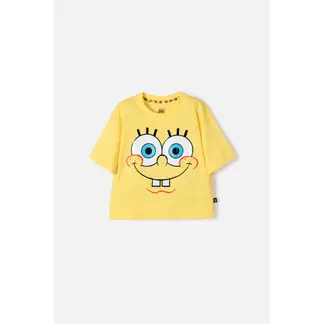 NICKELODEON - Camiseta de Bob Esponja manga corta amarillo para niña