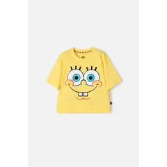 NICKELODEON - Camiseta de Bob Esponja manga corta amarillo para niña