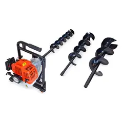 GENERICO - Ahoyador De 52 Cc Con 3 Brocas De 10 - 15 - 20 Cm