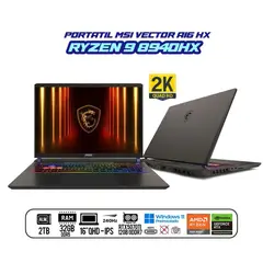 MSI - Portátil Gamer VECTOR 16" 210Hz / AMD RYZEN 9 8940Hx / RTX 5070TI / RAM 64GB / SSD 1TB