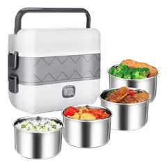 CHINA - Lonchera Porta Comida Eléctrica De 2 Pisos Y 4 Divisiones