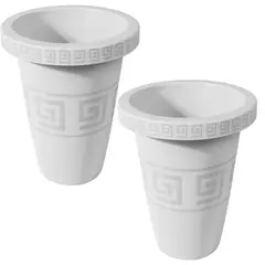 ENERGY PLUS - Set x2 Matera Alta Redonda 195L para Plantas Grandes Jardín