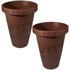 ENERGY PLUS - Set x2 Matera Alta Redonda 195L para Plantas Grandes Jardín