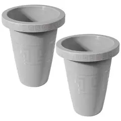 ENERGY PLUS - Set x2 Matera Alta Redonda 195L para Plantas Grandes Jardín