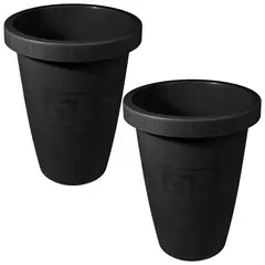 ENERGY PLUS - Set x2 Matera Alta Redonda 195L para Plantas Grandes Jardín