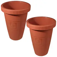 ENERGY PLUS - Set x2 Matera Alta Redonda 195L para Plantas Grandes Jardín