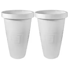 ENERGY PLUS - Set x2 Matera Alta 28L con Diseño Plantas Grandes y Jardín