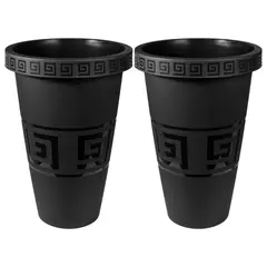 ENERGY PLUS - Set x2 Matera Alta 28L con Diseño Plantas Grandes y Jardín