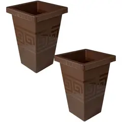 ENERGY PLUS - Set x2 Matera Cuadrada 13L Relieve Geométrico Moderna Decorativa