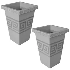 ENERGY PLUS - Set x2 Matera Cuadrada 13L Relieve Geométrico Moderna Decorativa