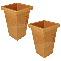 ENERGY PLUS - Set x2 Matera Cuadrada 13L Relieve Geométrico Moderna Decorativa