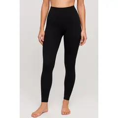 VIA7 - Leggins Negro Clásico de Talle Alto - Soporte Esencial y Ajustado