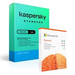MICROSOFT - Office 365 Personal 1 Usuario + Kaspersky Standard 1 Dispositivo 1 año