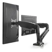 ERGONOMUS - Soporte Brazo Monitor Para 2 Pantallas Lcd Led Escritorio Color Negro