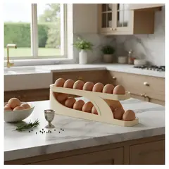 OTRAS MARCAS - Organizador De Huevos 2 Niveles Beige Hasta 15 Huevos